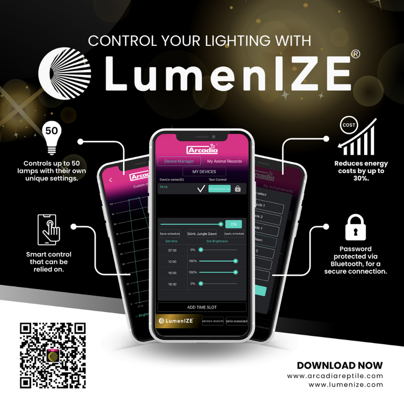 Arcadia LumenIZE Bluetooth UVB 14% Desert Lamp + Fitting