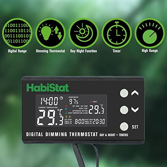 HabiStat Digital Dimming Thermostat (Day/Night Timer) - Fishly